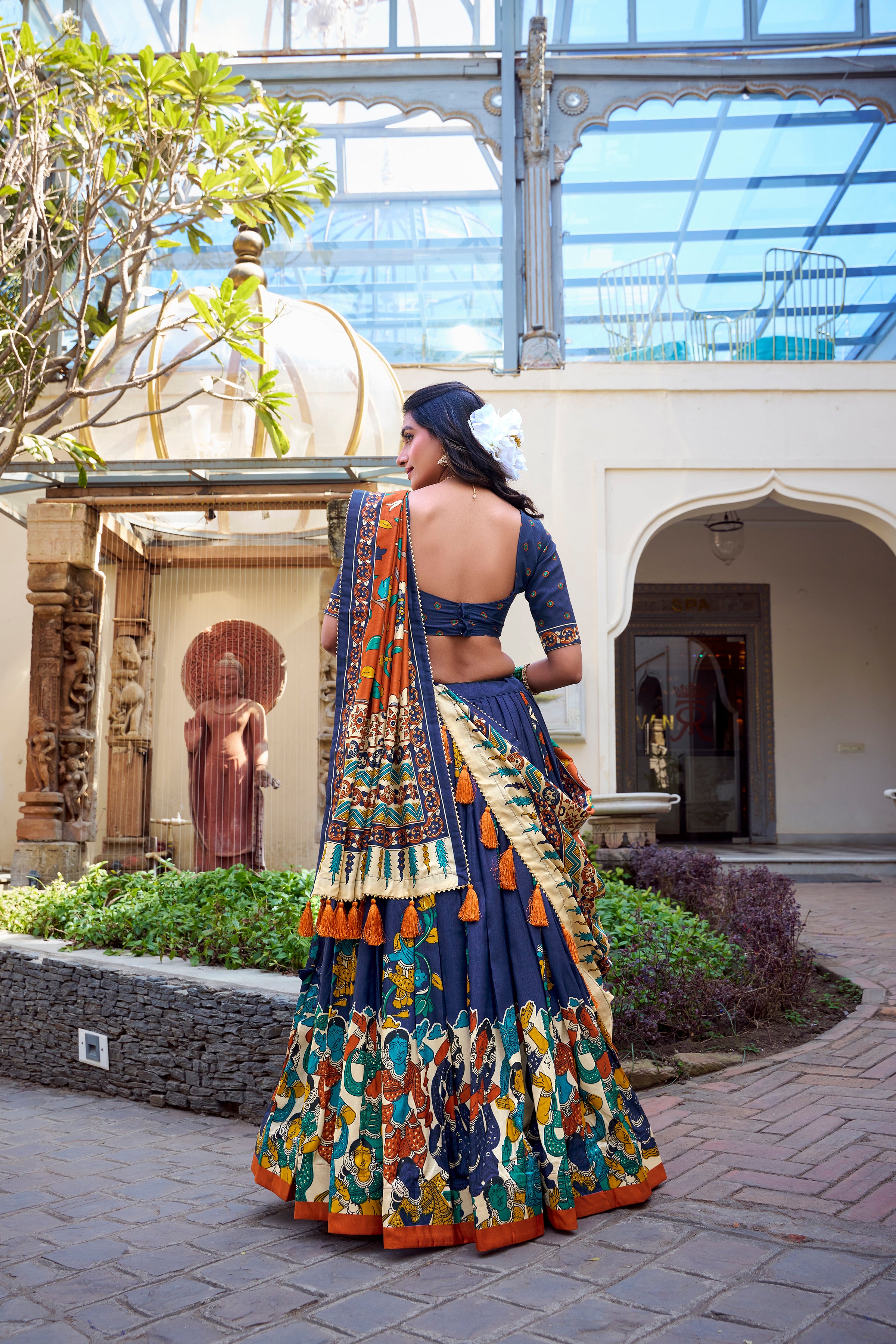 Exclusive Tussar Silk Lehenga Choli Set β Floral & Patola Print Design β¨π